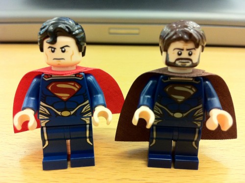 Superman and Jor El Side by Side