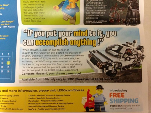 LEGO CUUSOO Back To The Future DeLorean