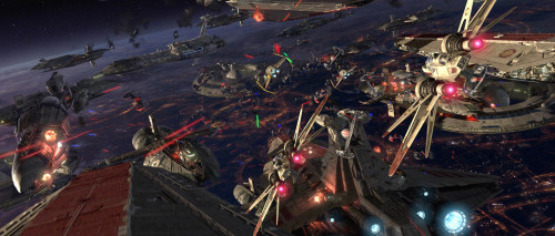 Episode III basically functions as a retort to Episode I. Cause this Space Battle was pretty awesome