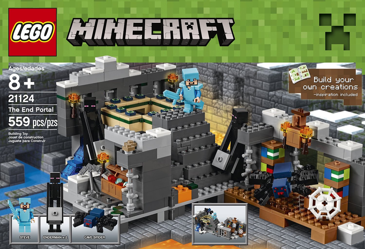 LEGO Minecraft The End Portal 21124 with Cave Spider! 