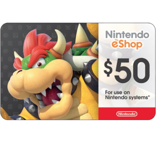 50 Nintendo eShop Card $42.50 For FBTB 