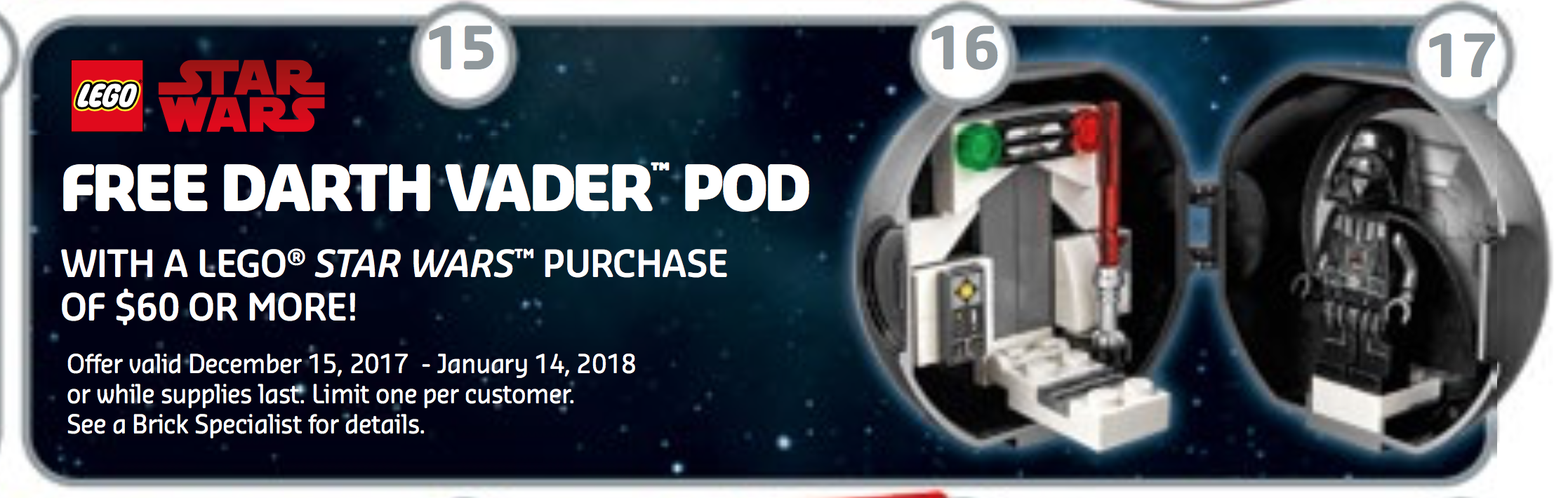 Darth vader pod lego deals
